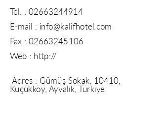 Hotel Kalif iletiim bilgileri